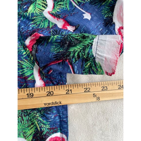 Carbon Flamingo Tropical Graphic Button-Up Shirt Large Short Sleeves Cotton - Picture 3 of 8